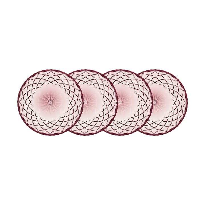 Sorrento kleiner Teller Ø16cm 4er Pack - Rosa - Lyngby Glas