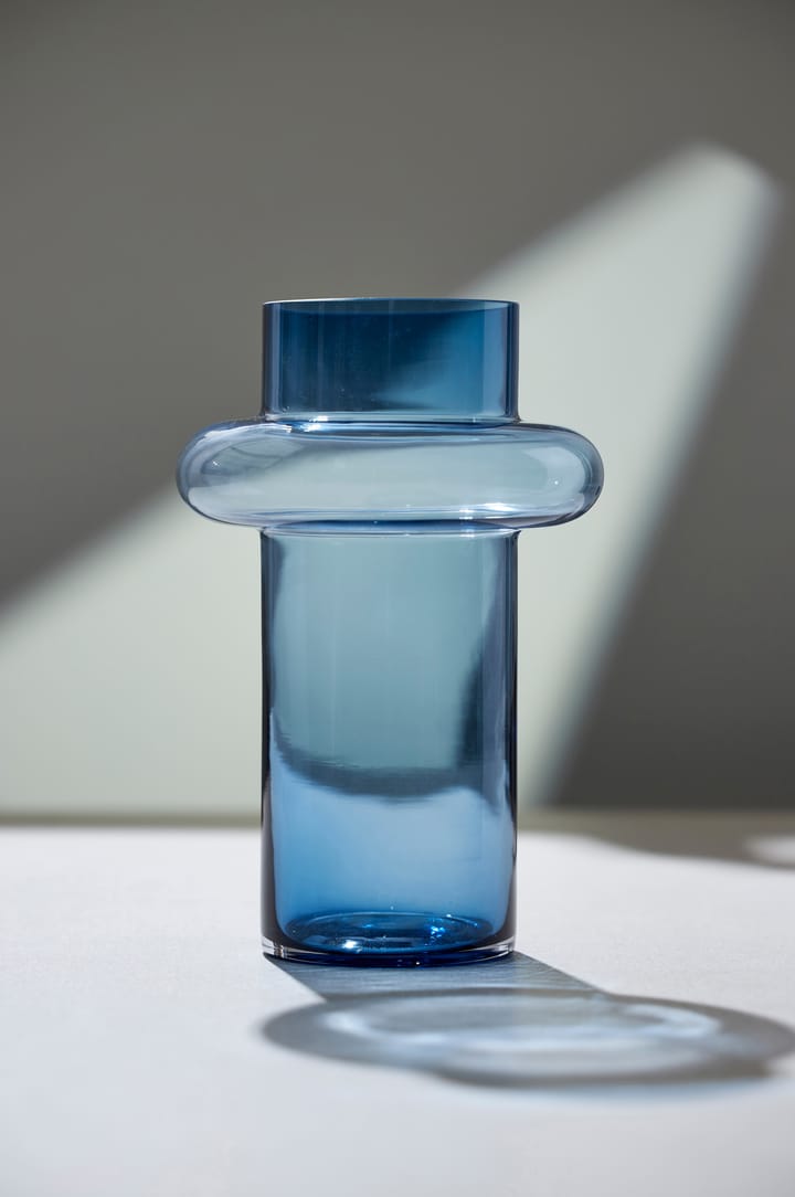 Tube Vase Glas 30cm, Blau Lyngby Glas