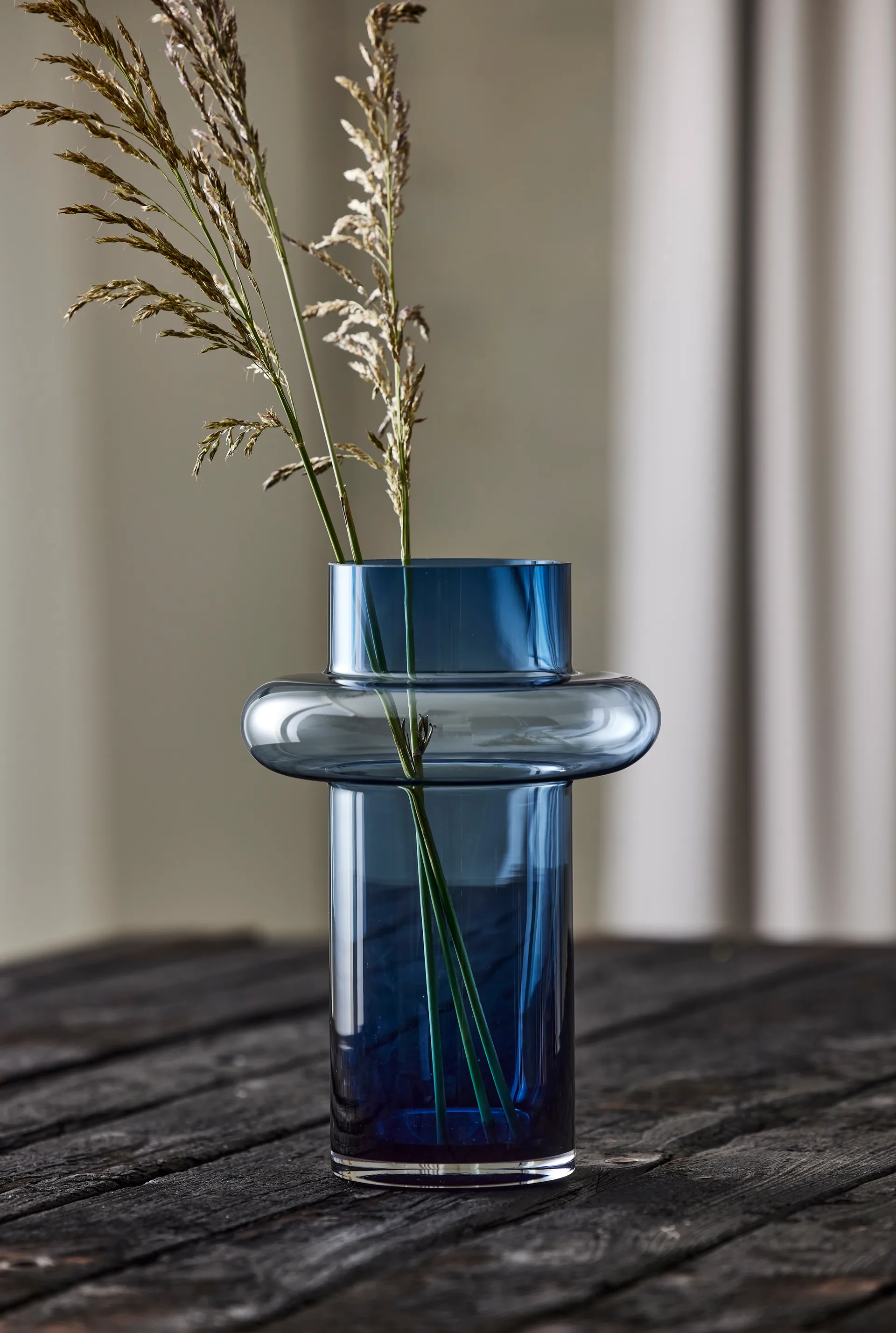 Tube Vase Glas 30cm, Blau Lyngby Glas