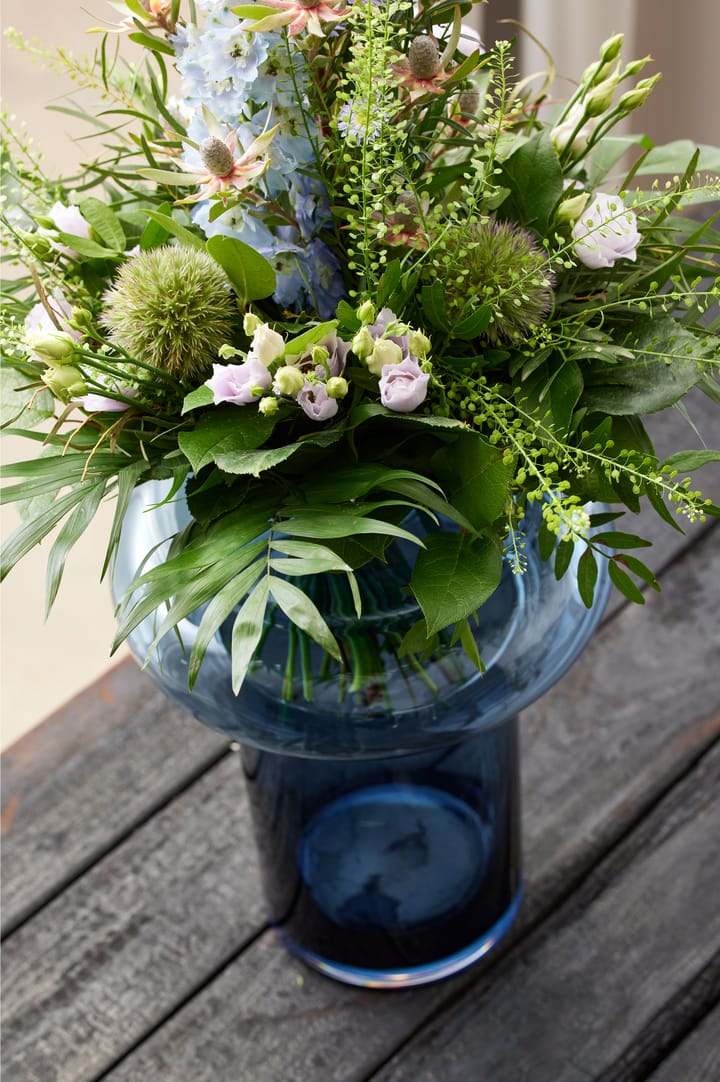 Tube Vase Glas 40cm, Blau Lyngby Glas