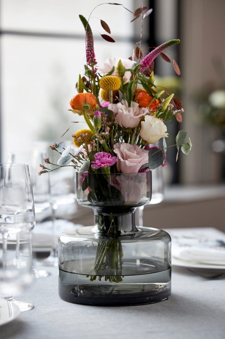 Tubular Vase Glas 20cm, Smoke Lyngby Glas