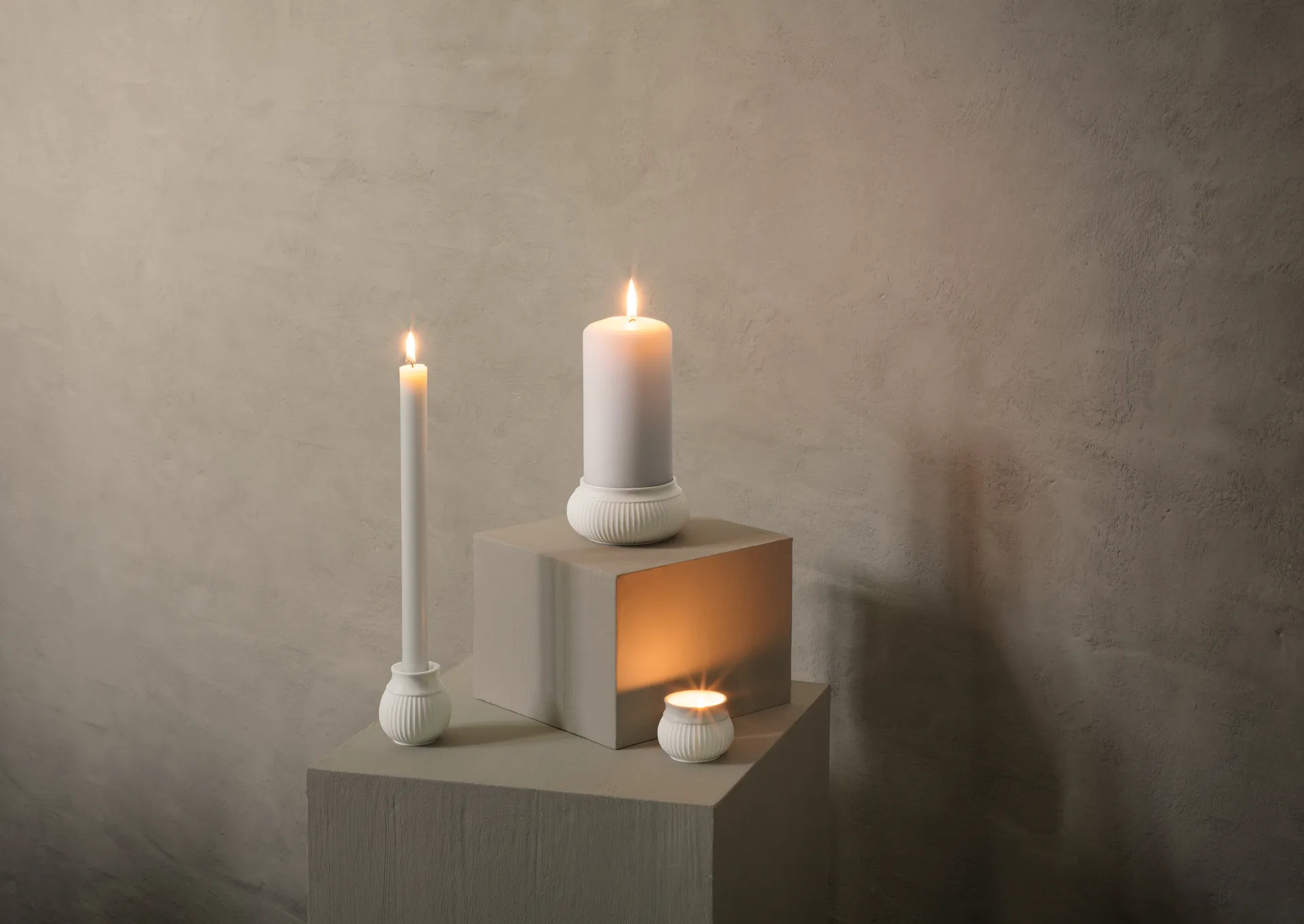 Curve Kerzenhalter 7cm, Weiß Lyngby Porcelæn