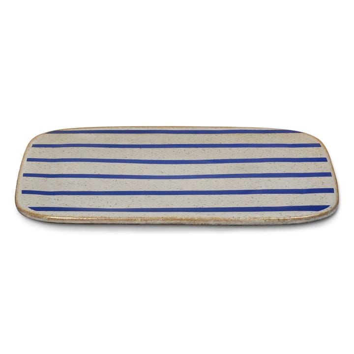 DAN-ILD Streifen Servierteller 27 x 27cm, Blau Lyngby Porcelæn