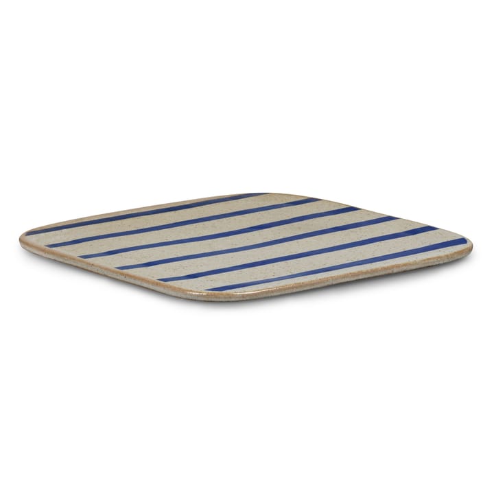 DAN-ILD Streifen Servierteller 27 x 27cm, Blau Lyngby Porcelæn