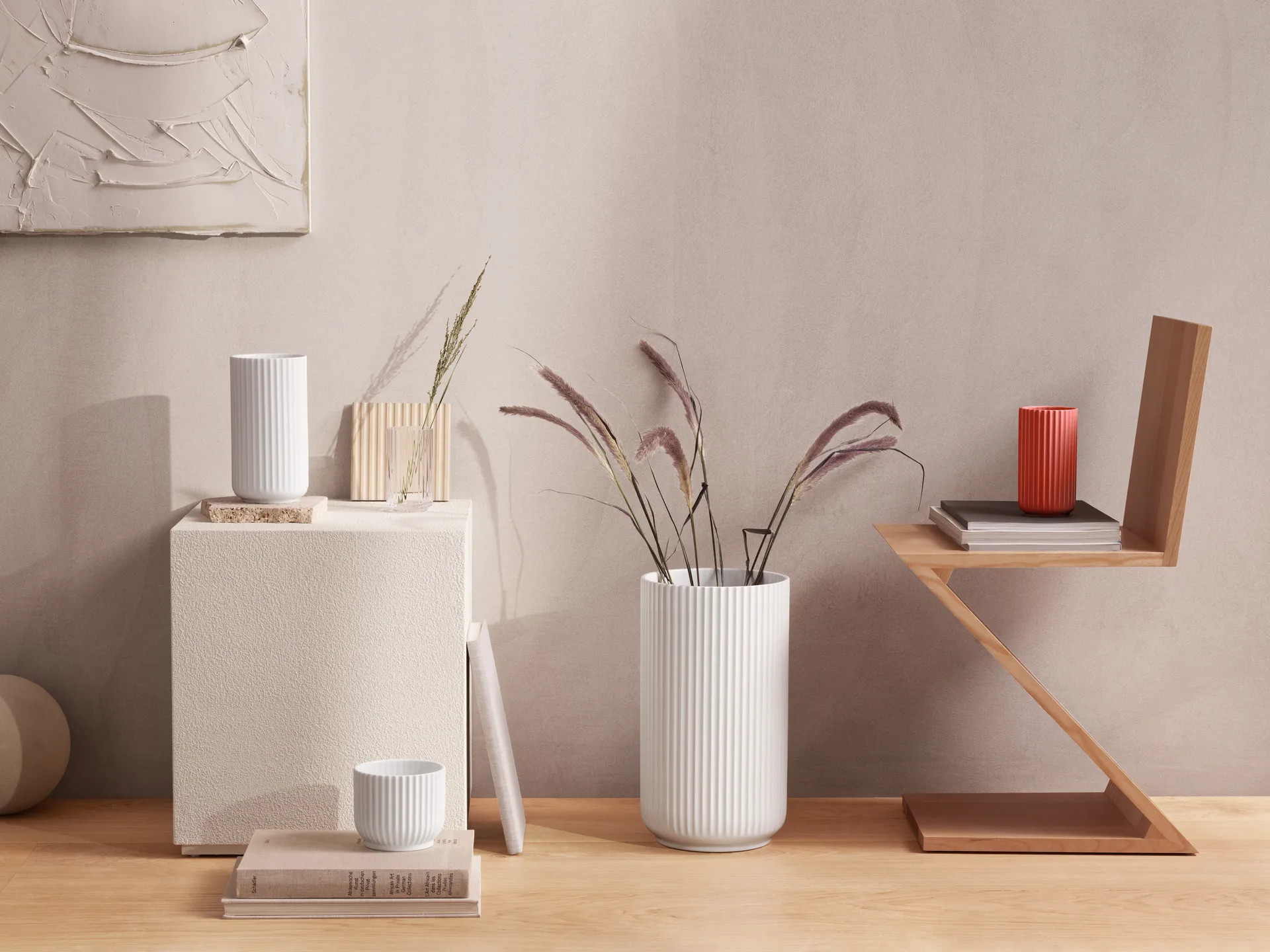 Lyngby Vase, Rot, 15,5 cm Lyngby Porcelæn