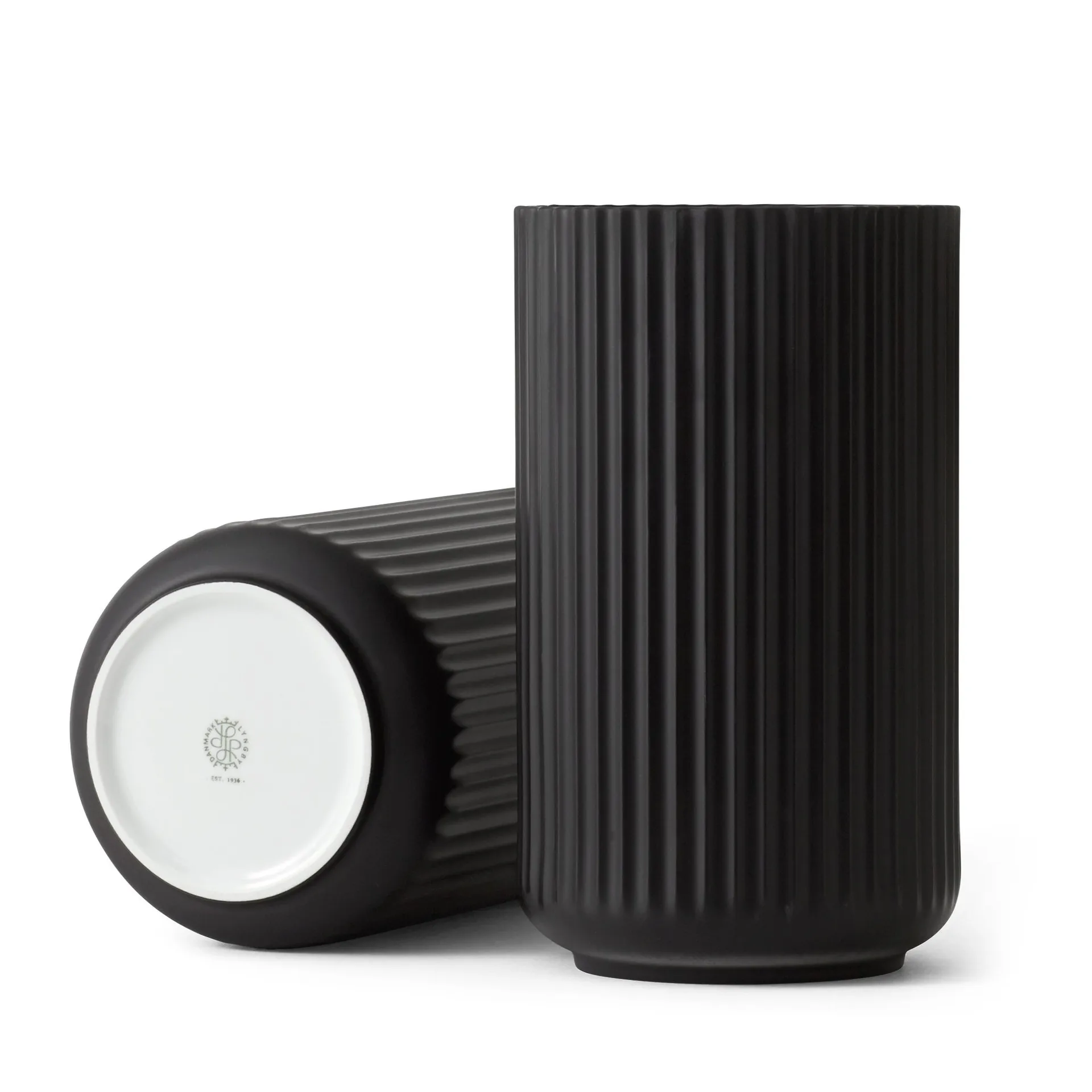 Lyngby Vase schwarz matt, 25cm Lyngby Porcelæn
