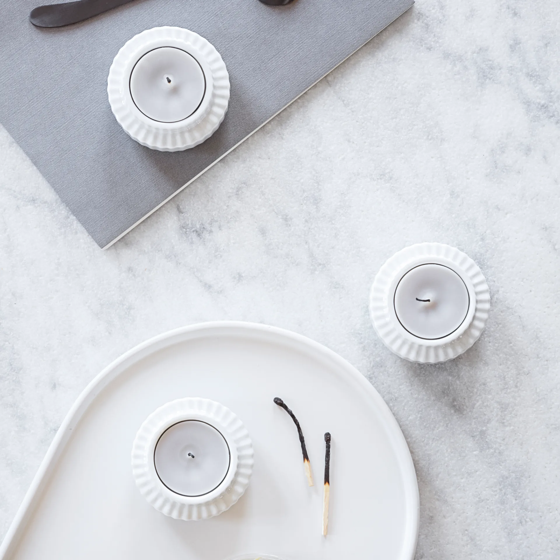 Lyngby Windlicht Ø 6,5cm 2er Pack, Weiß Lyngby Porcelæn