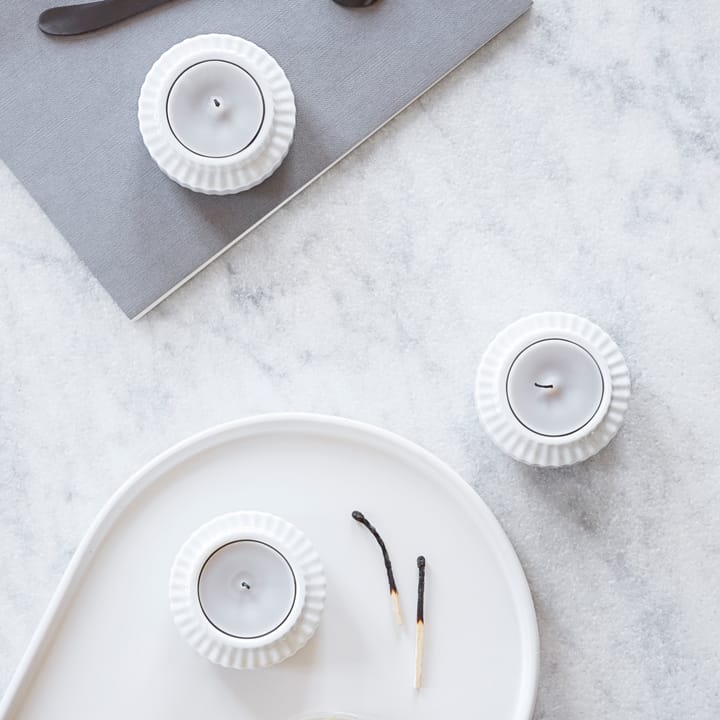 Lyngby Windlicht Ø 6,5cm 2er Pack - Weiß - Lyngby Porcelæn