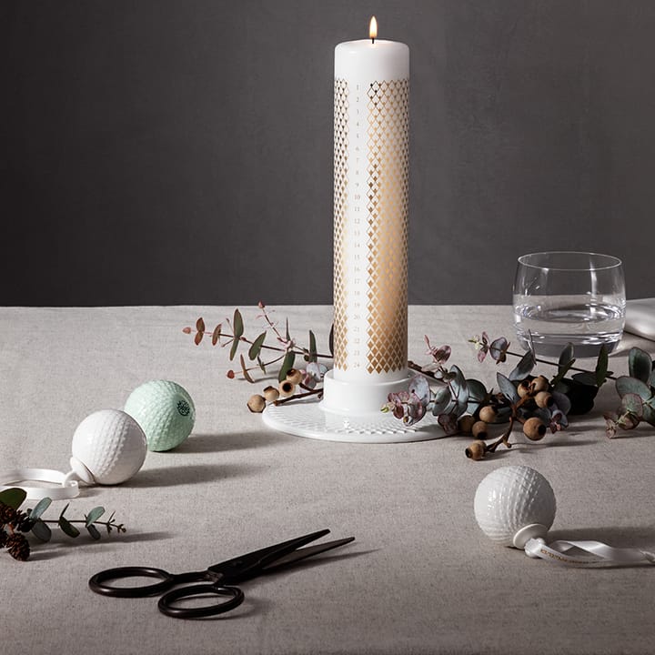 Rhombe Adventskerze Ø5cm, Weiß Lyngby Porcelæn