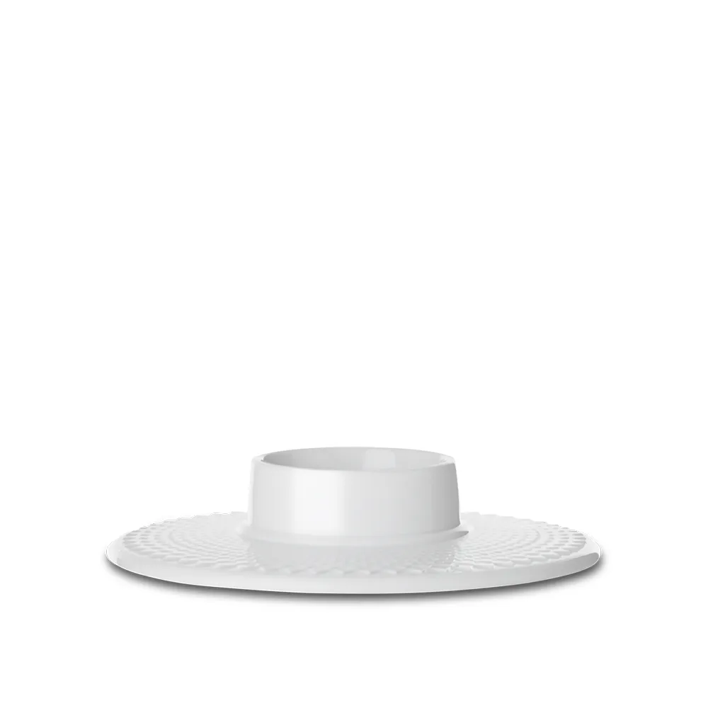 Rhombe Blockkerzenhalter, Weiß Lyngby Porcelæn