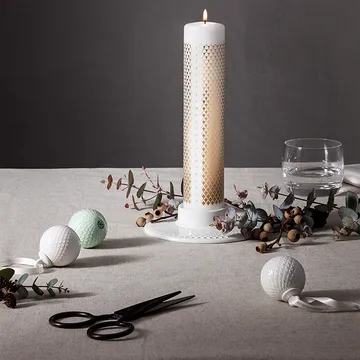 Rhombe Blockkerzenhalter - Weiß - Lyngby Porcelæn