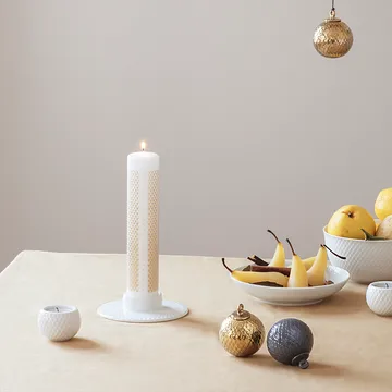 Rhombe Blockkerzenhalter - Weiß - Lyngby Porcelæn