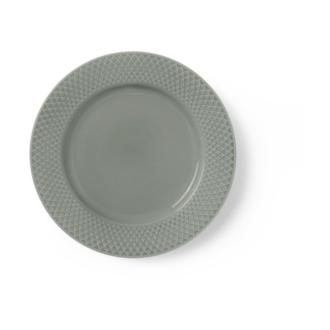 Lyngby Porcelæn Rhombe Earth Mittagsteller Ø21 cm Moos
