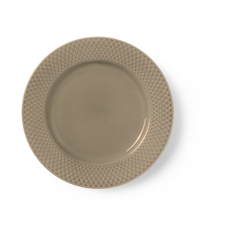 Lyngby Porcelæn Rhombe Earth Mittagsteller Ø23 cm Clay