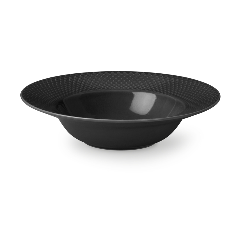 Lyngby Porcelæn Rhombe Earth tiefer Teller Ø24,5 cm Slate