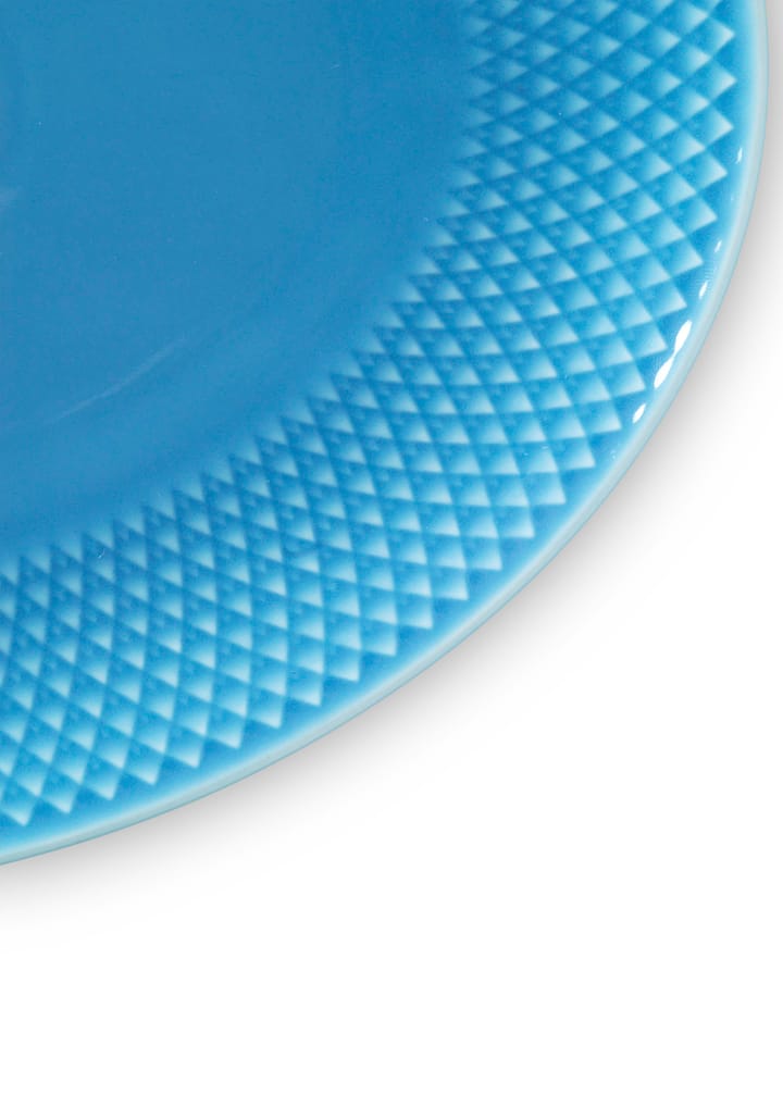 Rhombe ovaler Servierteller 21,5 x 28,5cm - Blau - Lyngby Porcelæn