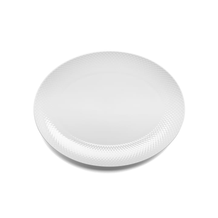 Rhombe ovaler Servierteller 35x26,5 cm - Weiß - Lyngby Porcelæn