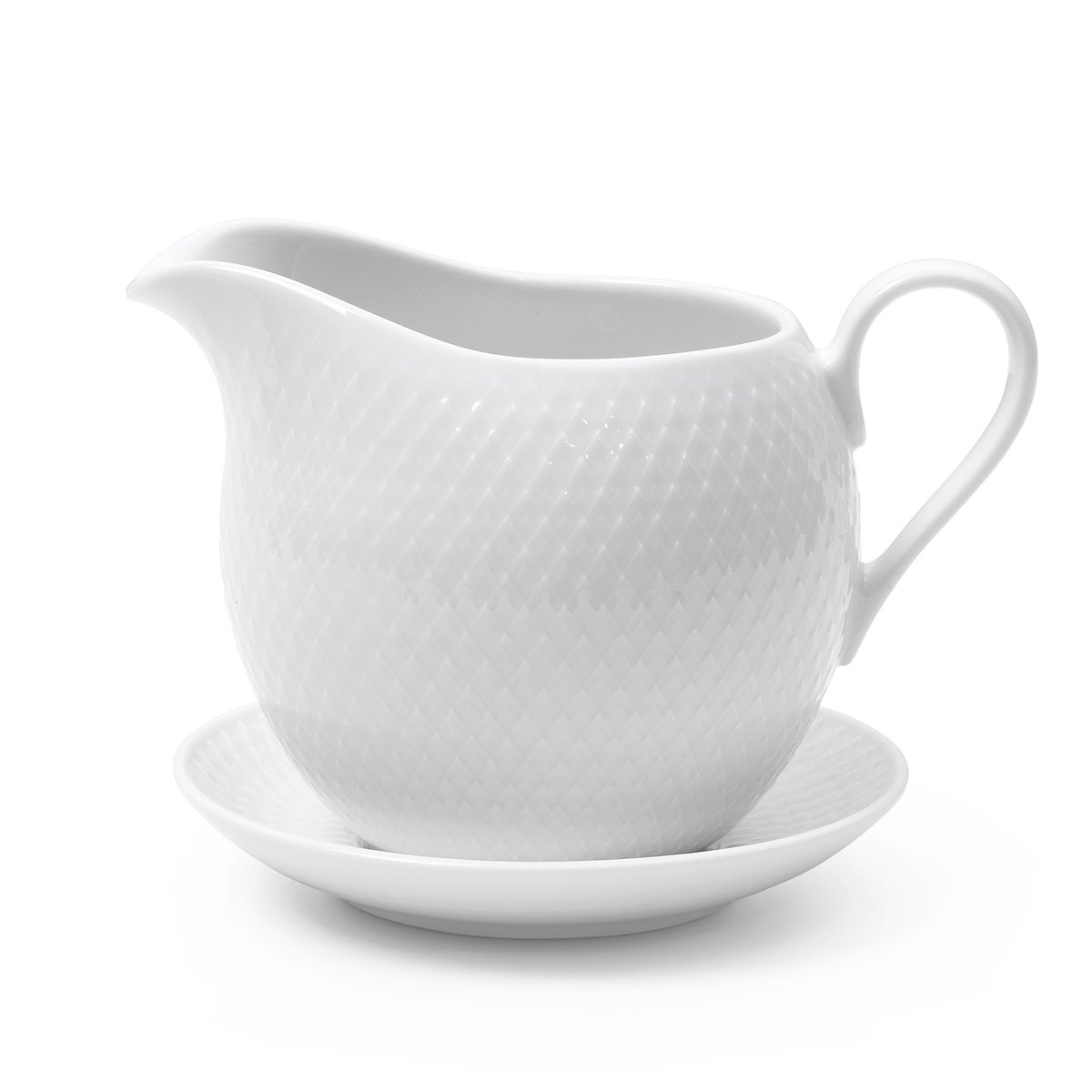 Lyngby Porcelæn Rhombe Saucenkanne 67cl Weiß