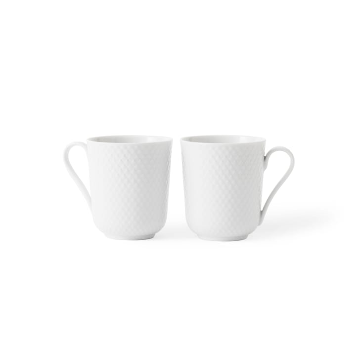 Rhombe Tasse 33cl 2er Pack - Weiß - Lyngby Porcelæn