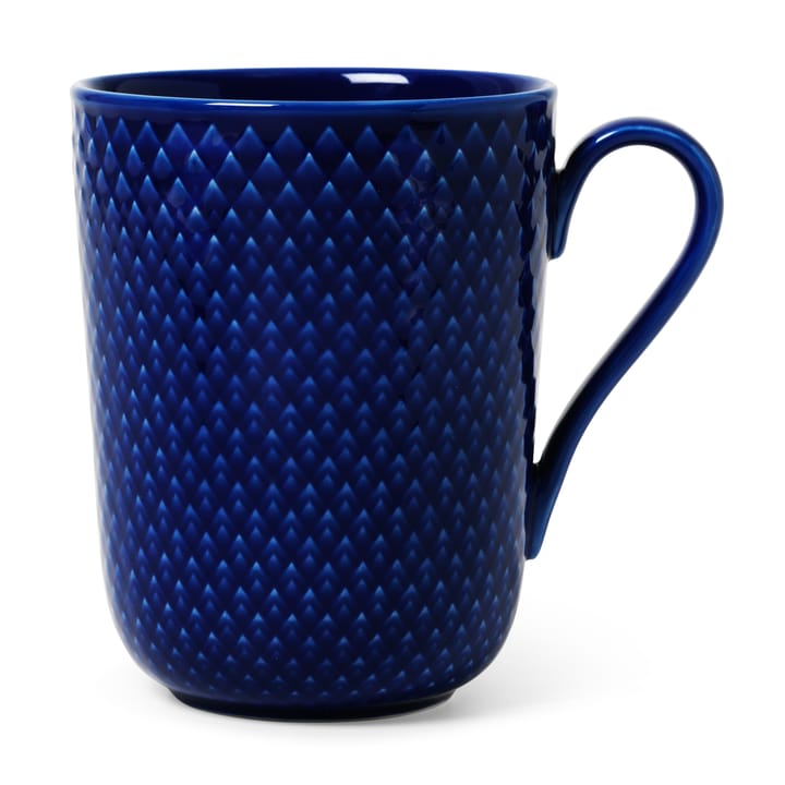 Rhombe Tasse mit Henkel 33cl - Dunkelblau - Lyngby Porcelæn