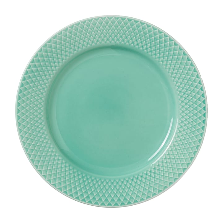 Rhombe Teller Ø21cm - Aqua - Lyngby Porcelæn