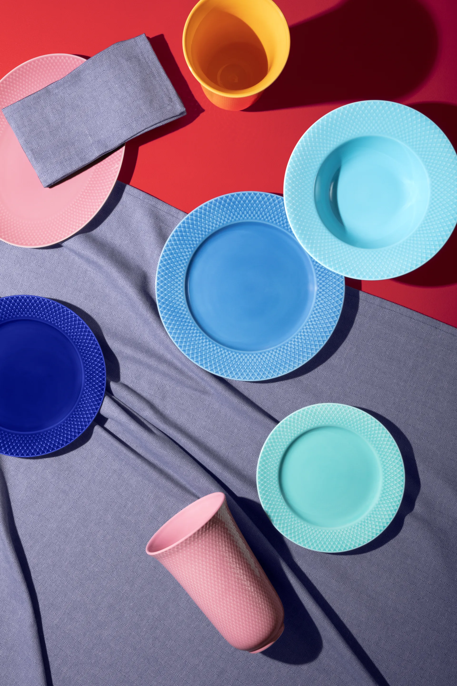 Rhombe Teller Ø27cm, Blau Lyngby Porcelæn