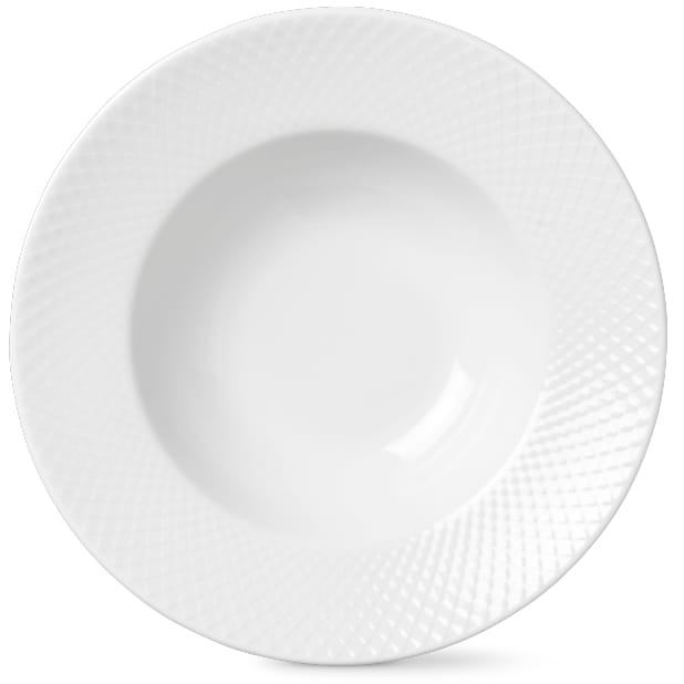 Rhombe tiefer Teller weiß - Ø 24,5cm - Lyngby Porcelæn