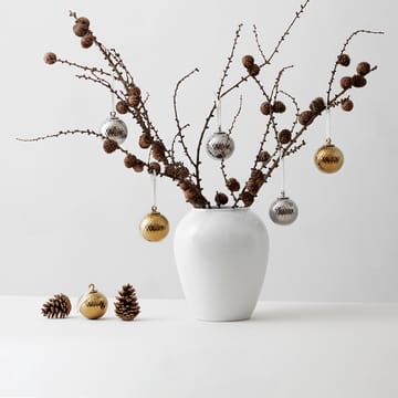 Rhombe Weihnachtskugel Ø7cm - Silver - Lyngby Porcelæn