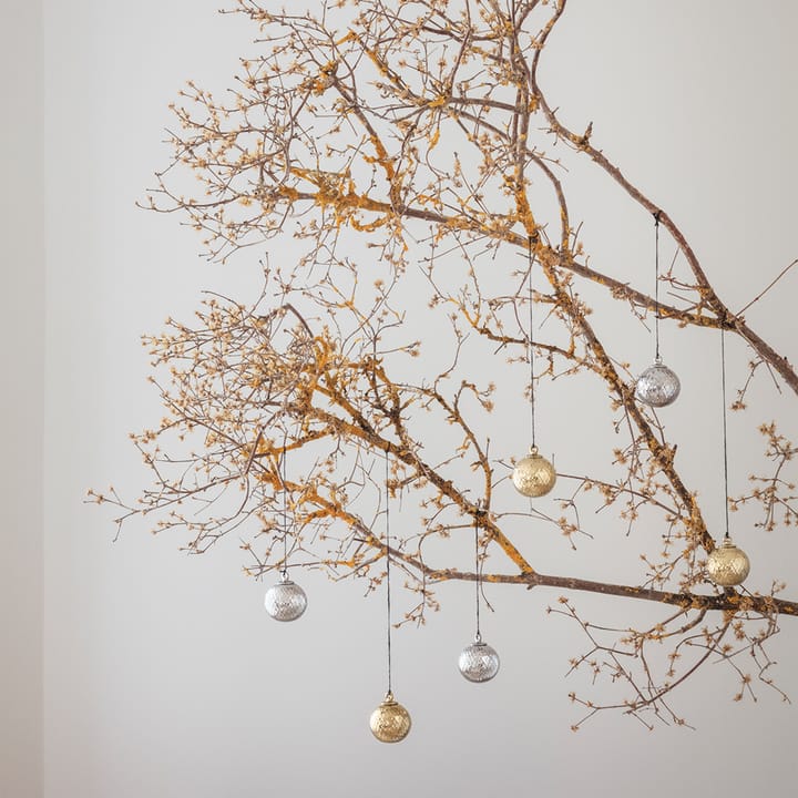 Rhombe Weihnachtskugel Ø7cm, Silver Lyngby Porcelæn