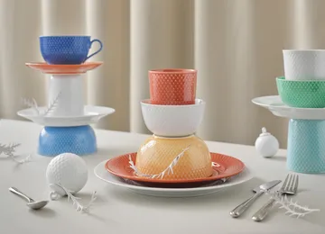 Rhombe Weihnachtskugel Ø7cm - Weiß - Lyngby Porcelæn