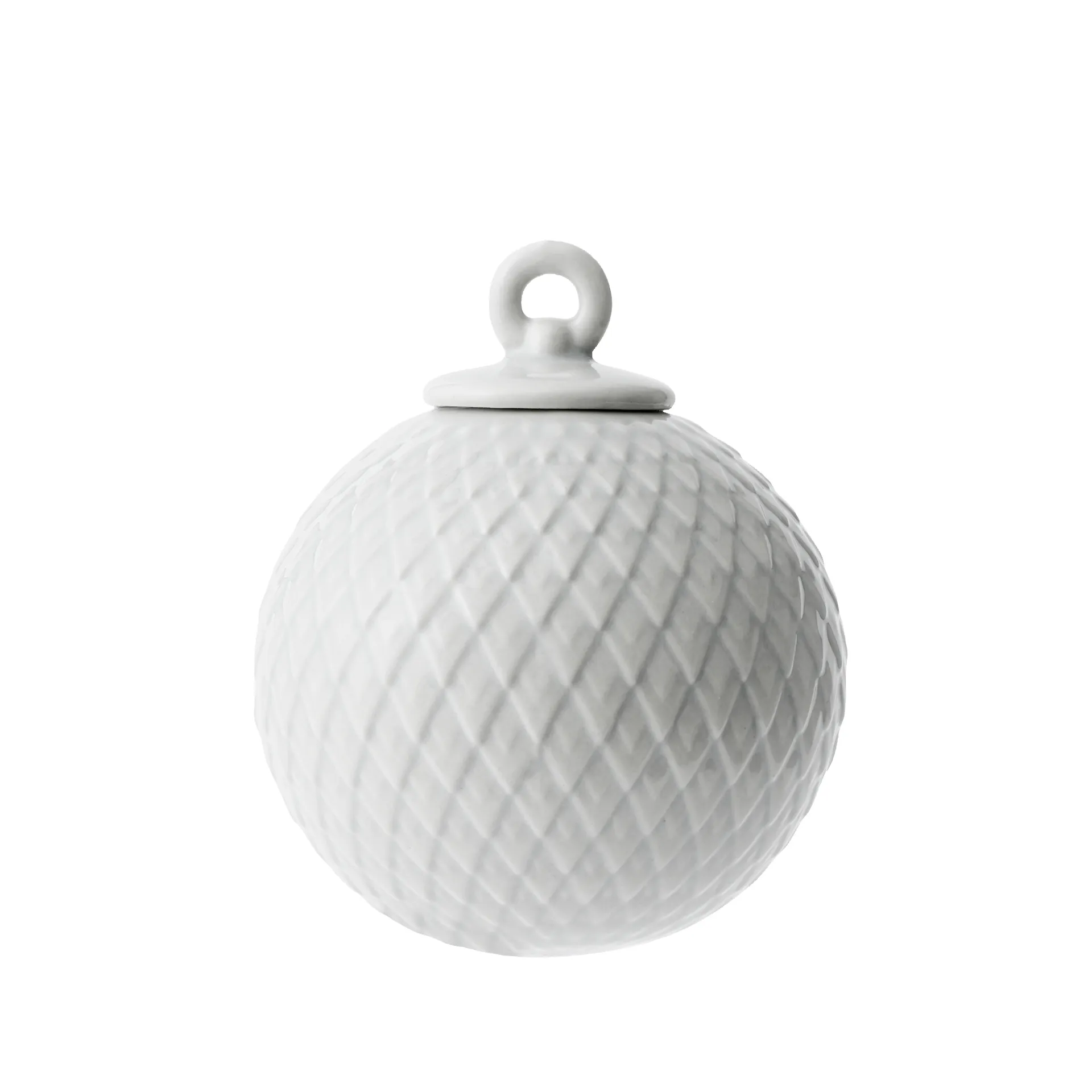 Rhombe Weihnachtskugel Ø7cm, Weiß Lyngby Porcelæn