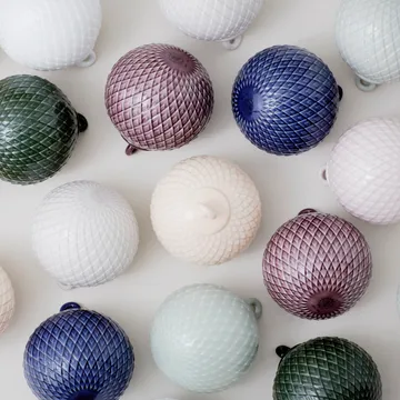 Rhombe Weihnachtskugel Ø7cm - Weiß - Lyngby Porcelæn