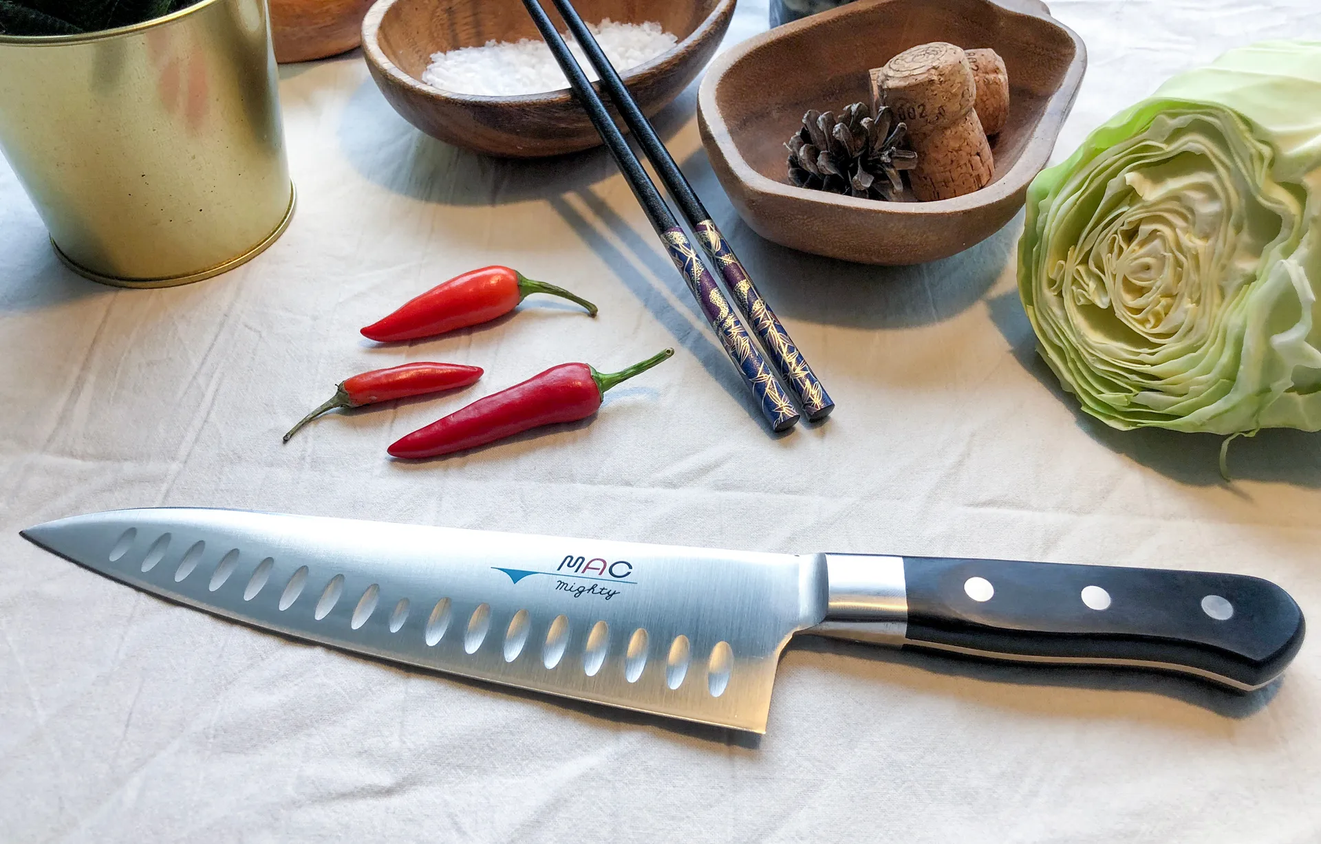 Mac Kochmesser mit Kullenschliff, 20 cm MAC