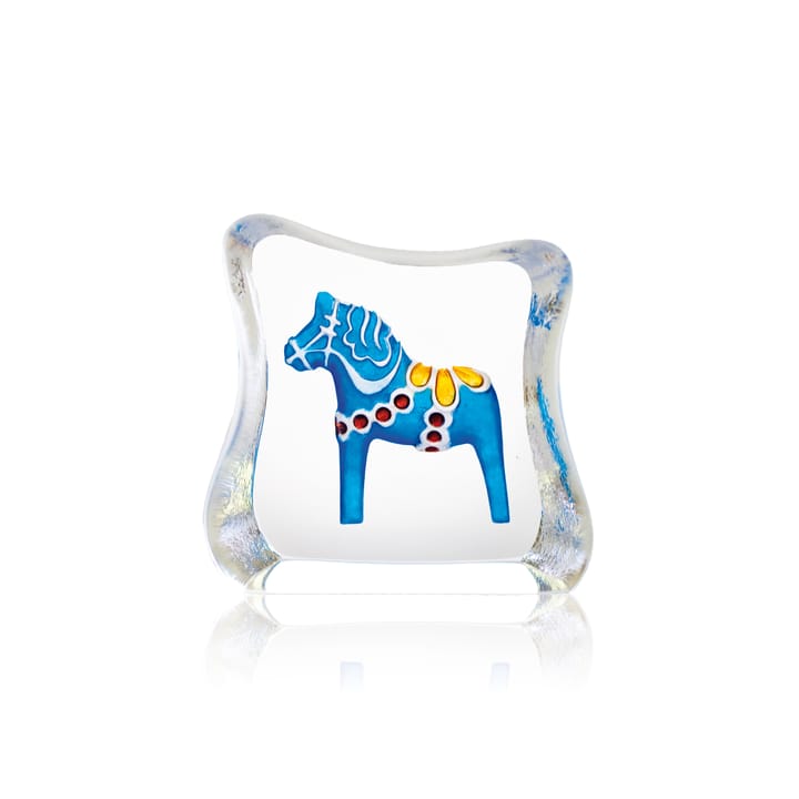 Dala-Pferd Glasskulptur blau, Mini Målerås Glasbruk
