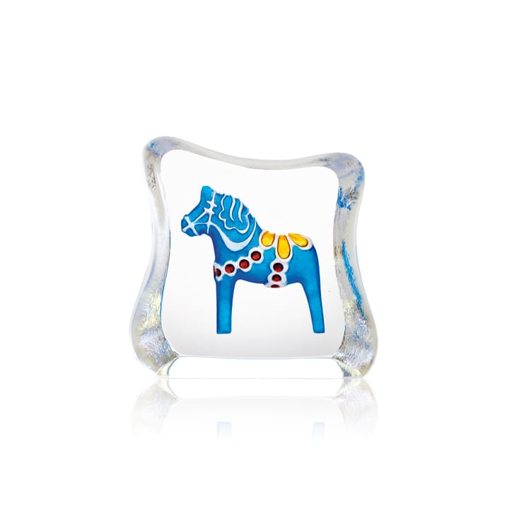 Dala-Pferd Glasskulptur blau - Mini - Målerås Glasbruk