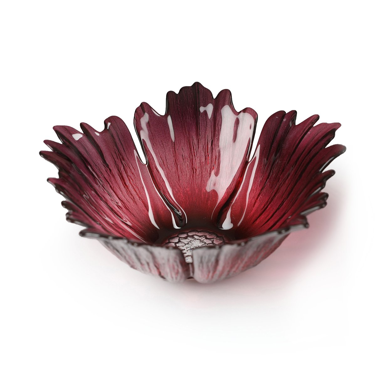 Målerås Glasbruk Fleur Glasschale rotrosa Klein Ø19cm