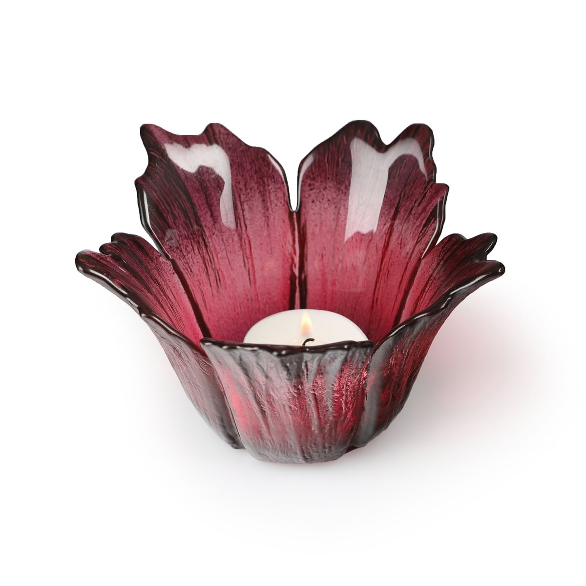 Målerås Glasbruk Fleur Windlicht Ø14cm Rotrosa