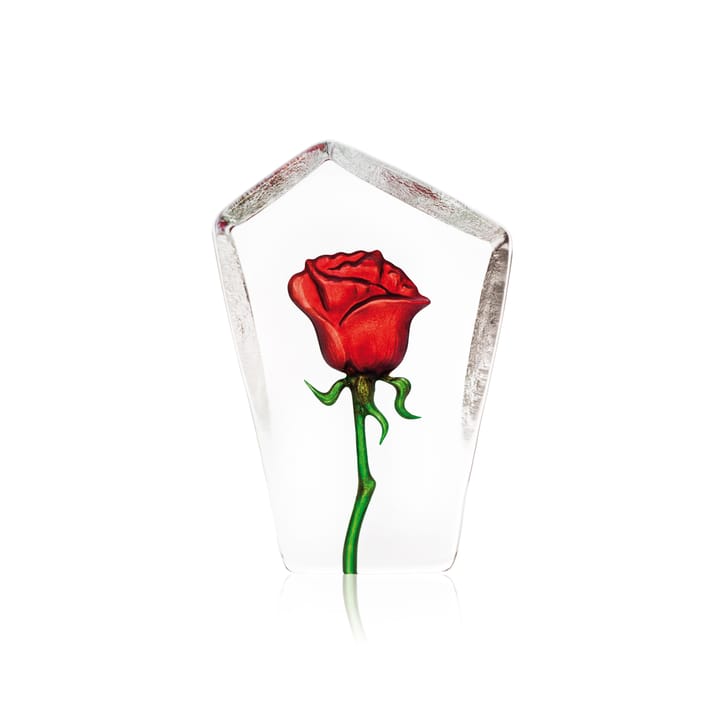 Floral Fantasy ros Glasskulptur - Rot - Målerås Glasbruk