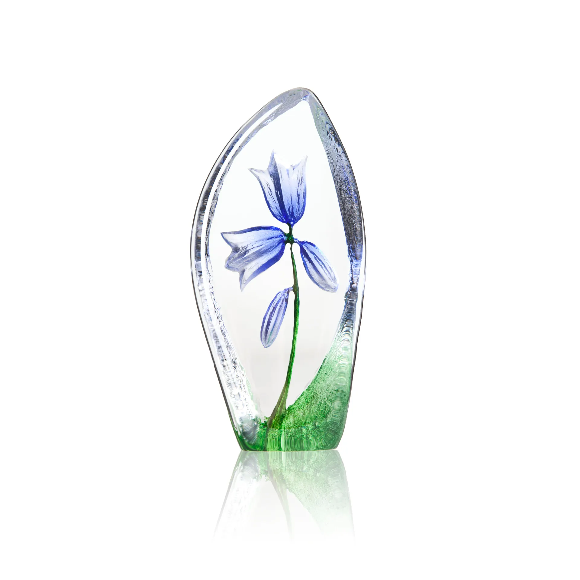 Glockenblume Glasskulptur, Blau Målerås Glasbruk