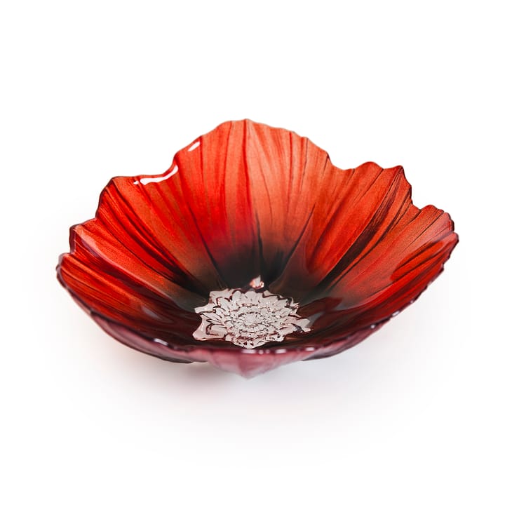 Poppy Schale medium - Rot -schwarz - Målerås Glasbruk