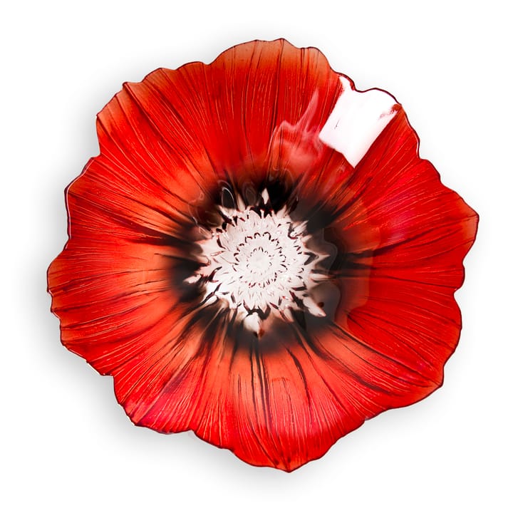 Poppy Schale medium - Rot -schwarz - Målerås Glasbruk