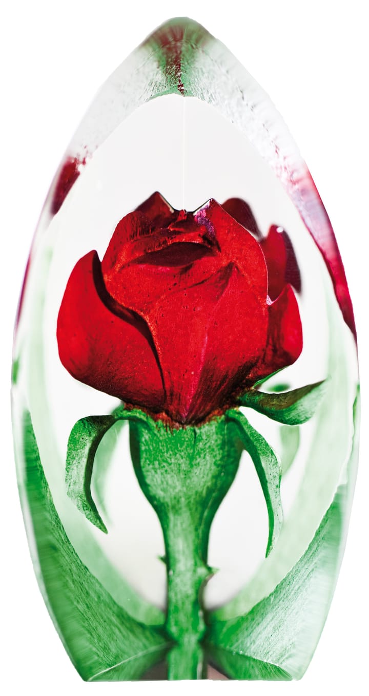 Rosen Glasskulptur - Rot - Målerås Glasbruk