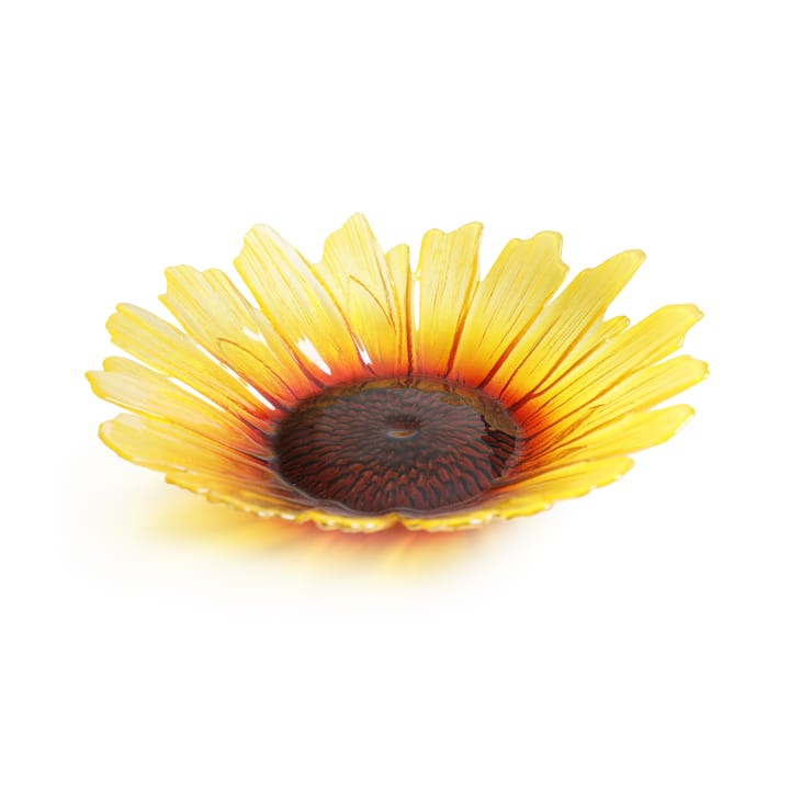 Sonnenblumen Glasschale gelb - Groß Ø34cm - Målerås Glasbruk
