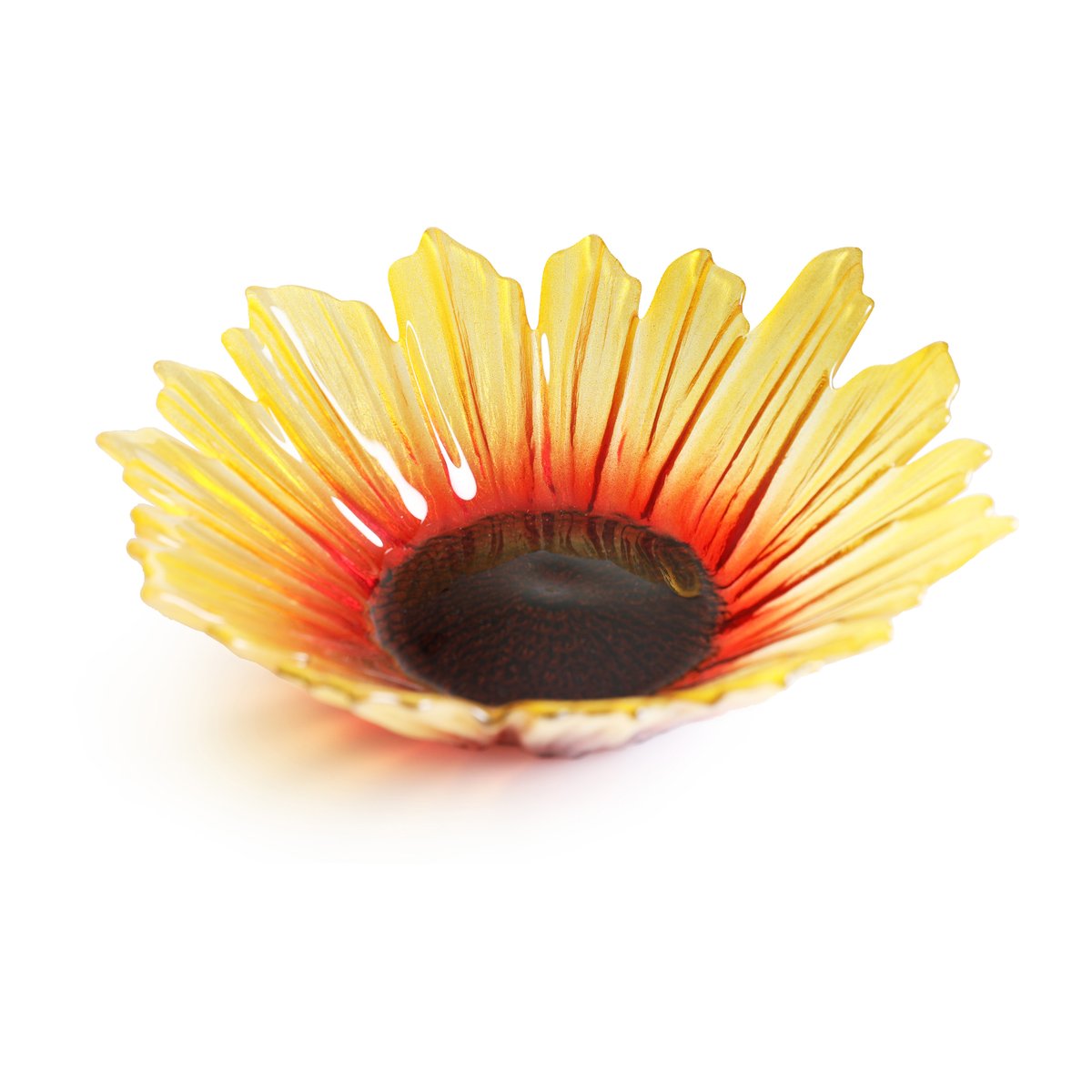 Målerås Glasbruk Sonnenblumen Glasschale gelb Klein Ø17cm