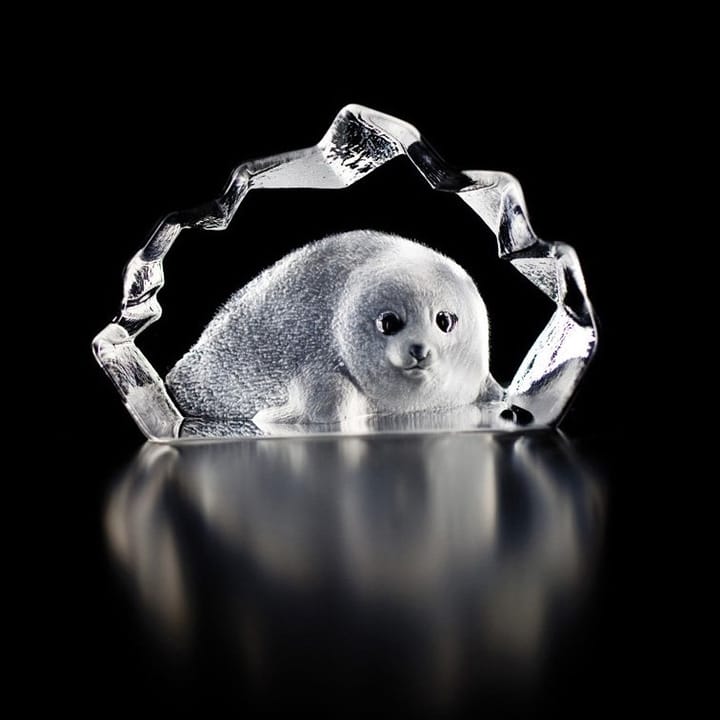 Wildlife Skulptur Robbenbaby - Glas - Målerås Glasbruk