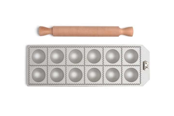 Marcato Ravioliteller inkl Nudelholz runde Ravioli, 12 st Marcato