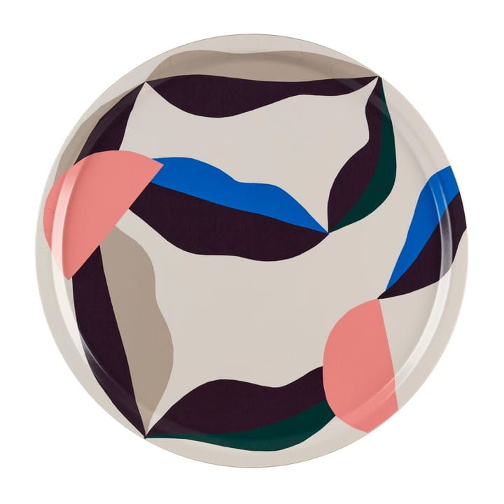 Berry Tablett Ø46cm, Naturalwhite-blue-powder Marimekko