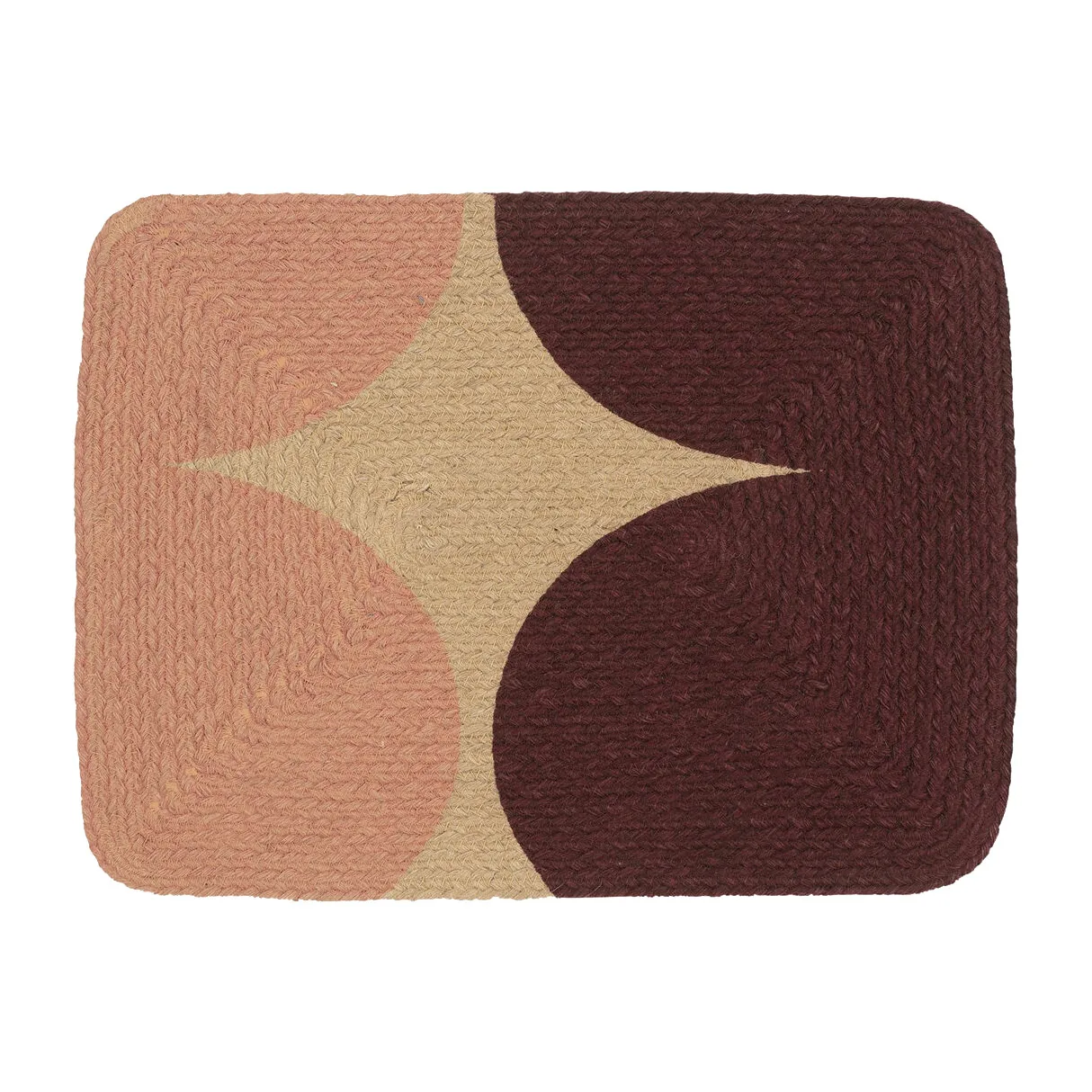 Härkä Jute Platzdecke, Jute-burgundy-peach Marimekko