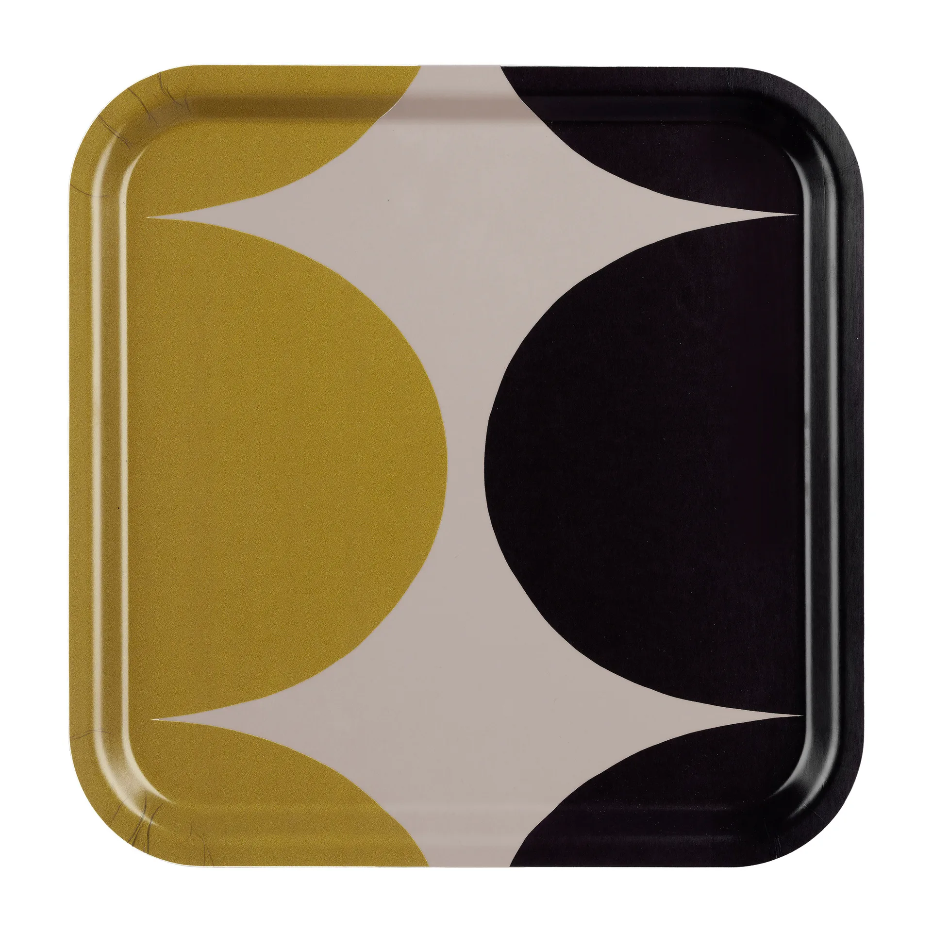 Härkä Tablett 32 x 32cm, Clay-coal-fall yellow Marimekko