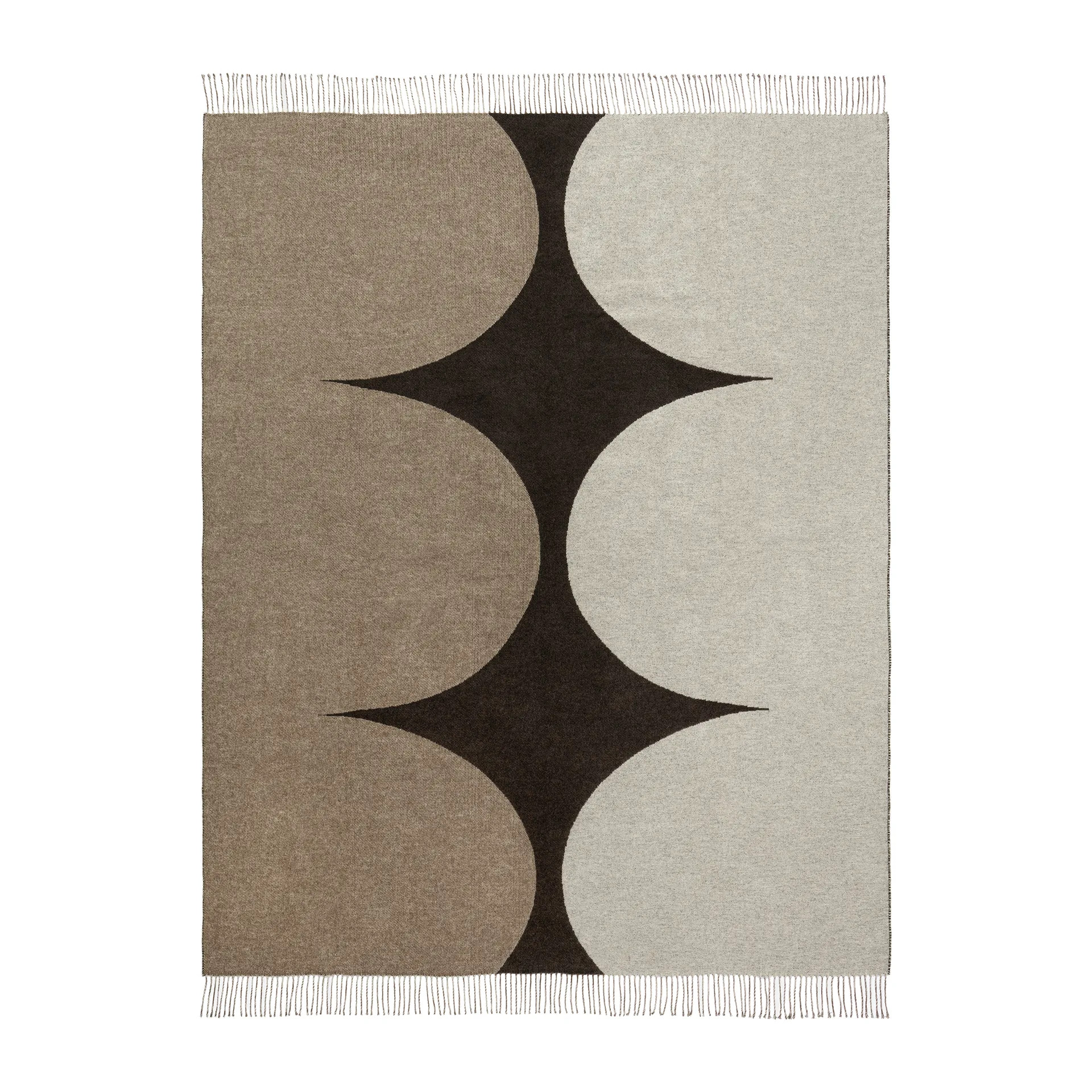Härkä Wolldecke 170 x 130cm, Schwarz-braun-beige Marimekko